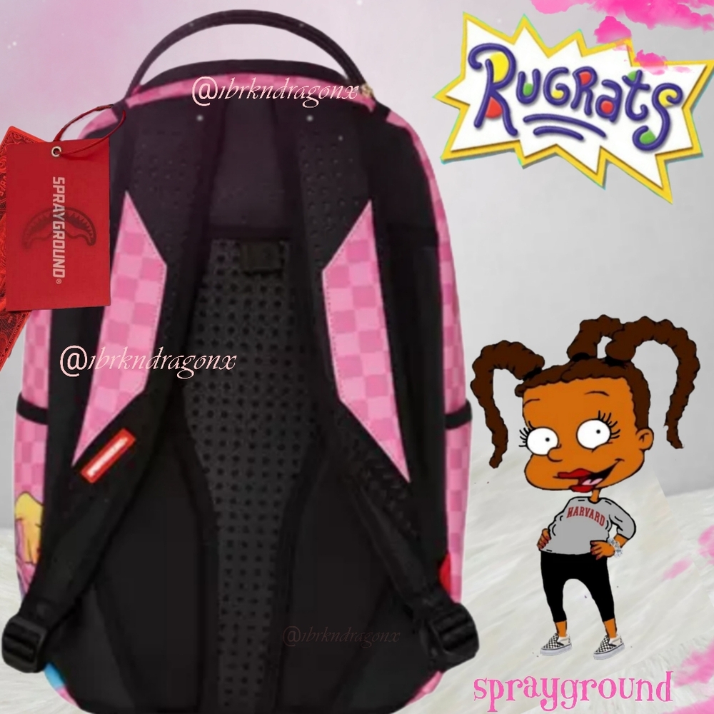 Sprayground Rugrats Susie Carmichael All Pink Checkered Backpack Brand New Fab - Picture 11 of 12